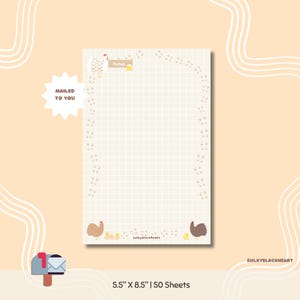 Chickens Farm Friends 5.5&quot;x8.5&quot; Notepad Stationery College Supplies Cute School Office Gifts Animal Aesthetic