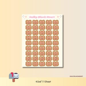 Fuzzy Bears Emoji Sticker Sheet Planner Stickers Journaling Scrapbooking Kawaii Animal Stickers Office Gifts