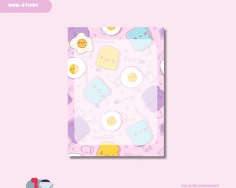 ハッピーブレックファーストメモパッド：かわいい食べ物をテーマにした文房具