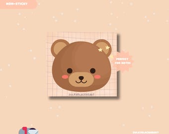 Bear Memopad Kawaii Animal Stationery Office Gifts College Supplies Scrapbooking Journaling Planning Aesthetic