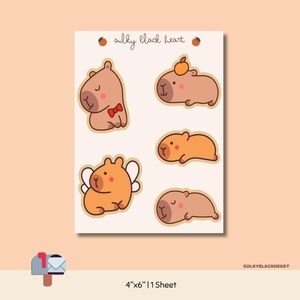 Capybara Sticker Sheet Animal Planner Stickers Journaling Scrapbooking Stationery College School Supplies