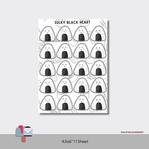 Kawaii Onigiri Sticker Sheet: Japanese Food Planner Stickers