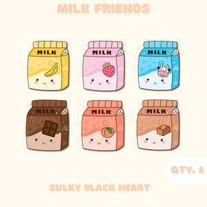 Milk Friends Die Cut Sticker Pack Kawaii Stickers Planner Journal Scrapbooking Water Bottle Sticker Aesthetic