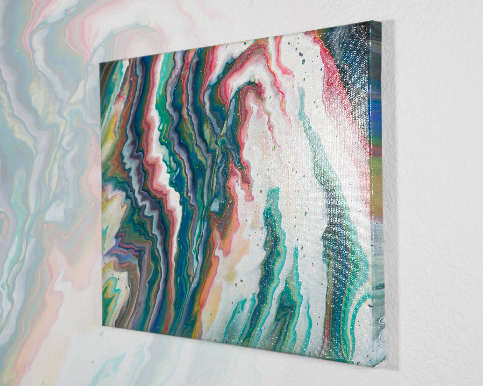 ORIGINAL Fluid Acrylic Pour Painting, Abstract Canvas Wall Art