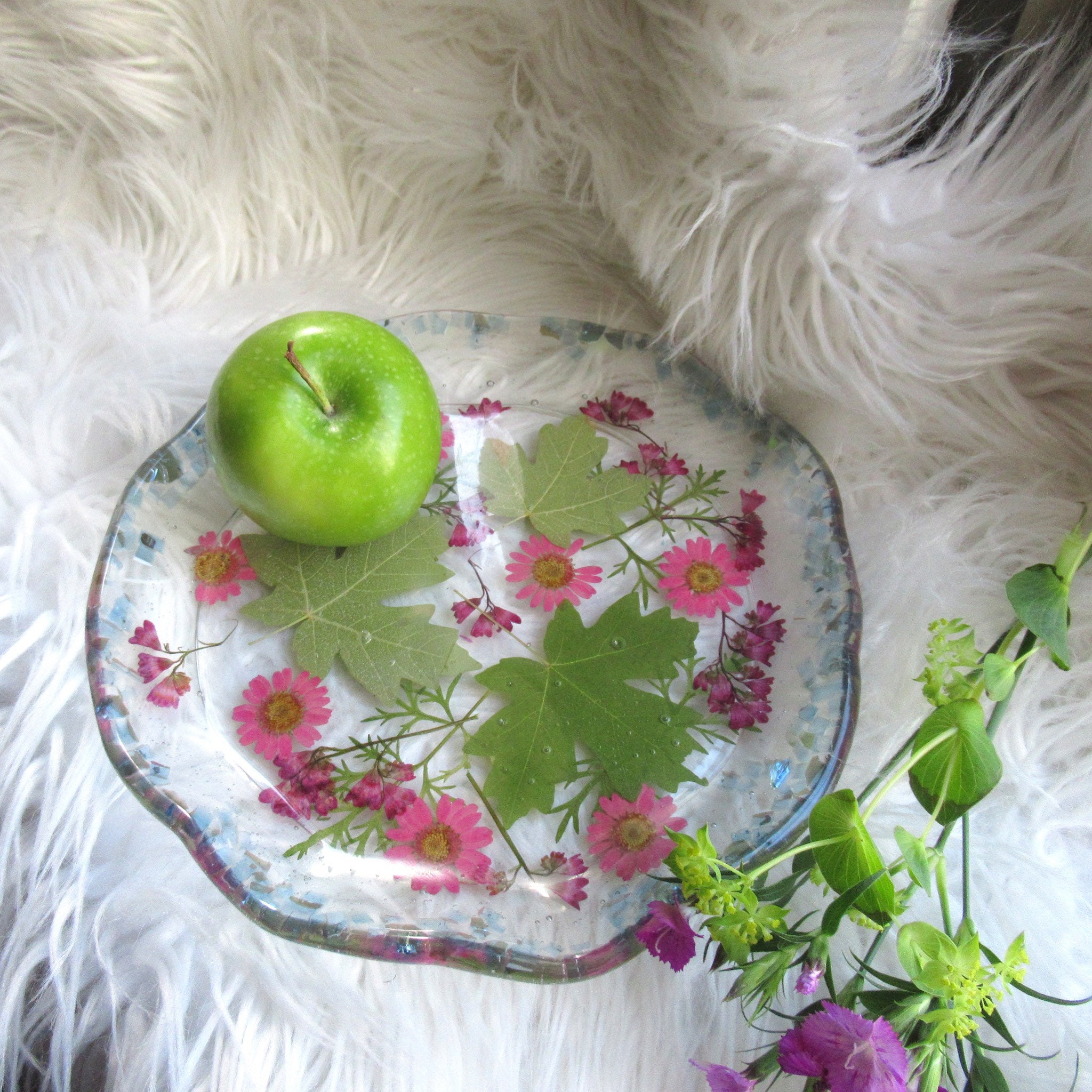 Resin Plate Art Floral Resin Tray Botanical Plates Etsy