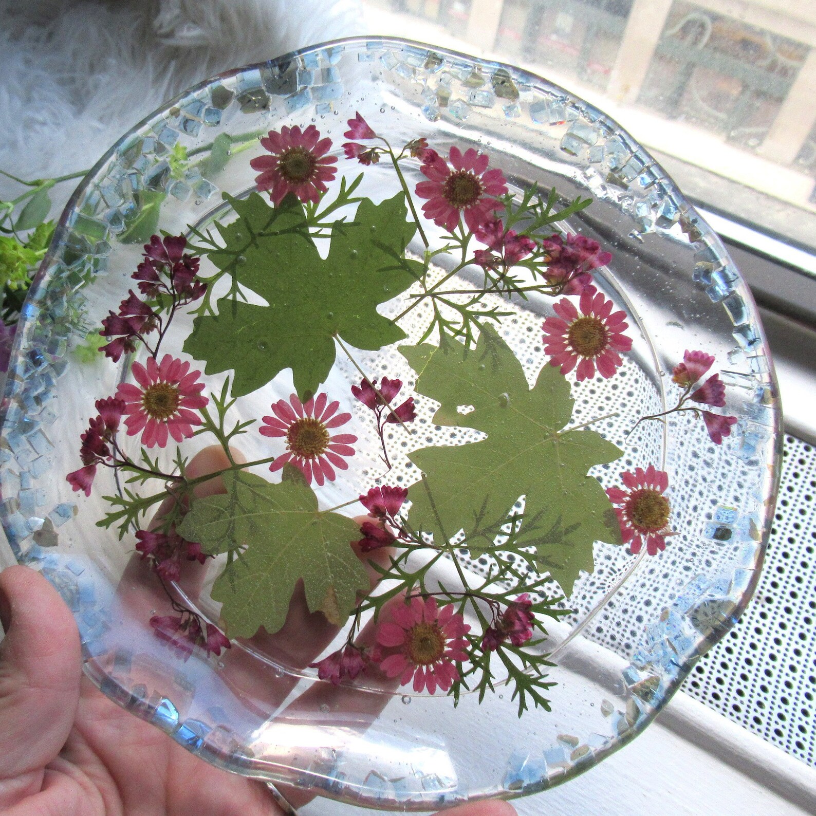 Resin Plate Art Floral Resin Tray Botanical Plates Etsy