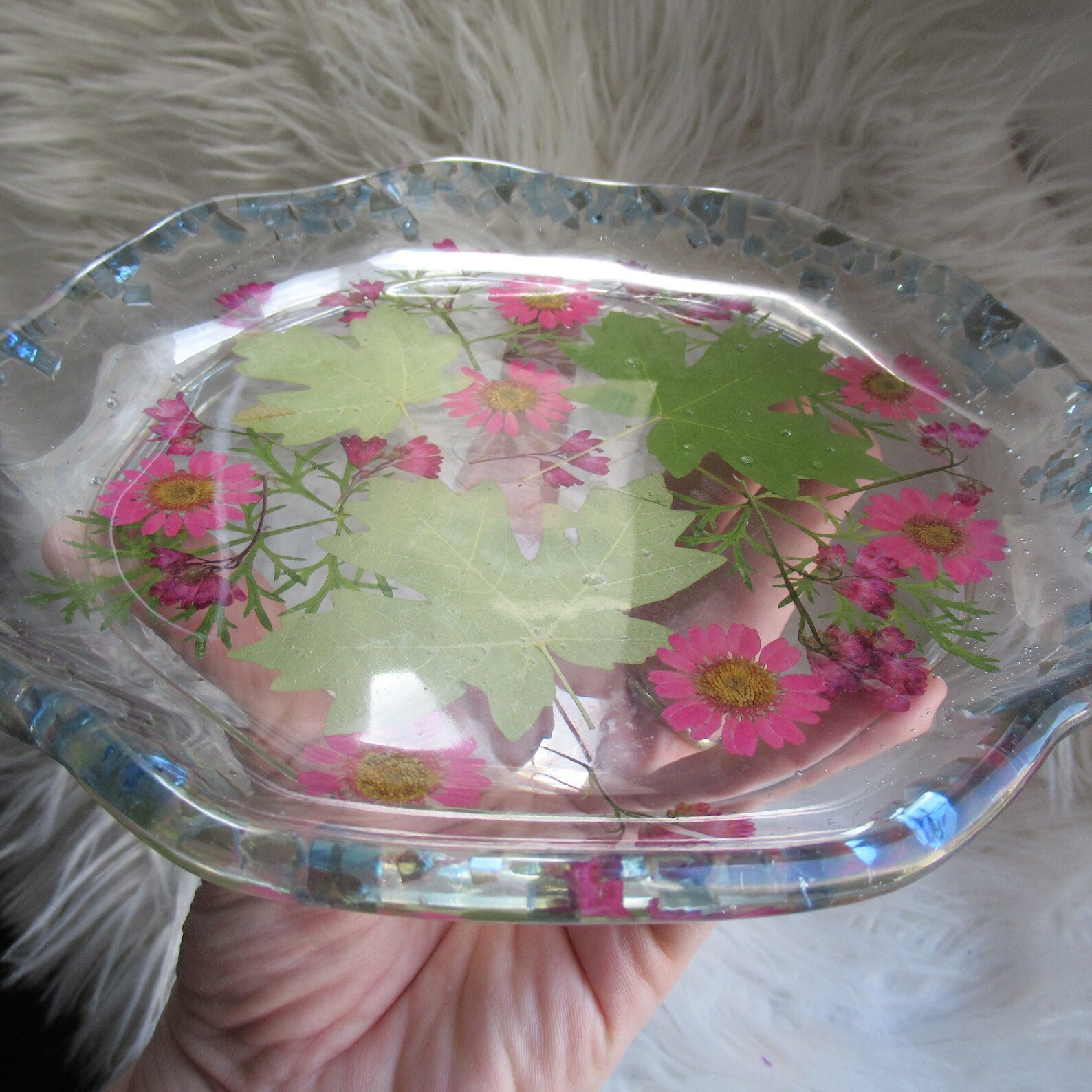 Resin Plate Art Floral Resin Tray Botanical Plates Etsy