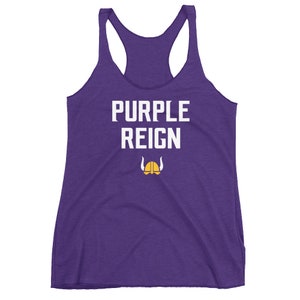 Purple Reign Minnesota Vikings Ragazza Fan Canotta Top Let&#39;s Skol Crazy Miracle Football MN T-Shirt Serbatoio Racerback donna/donna