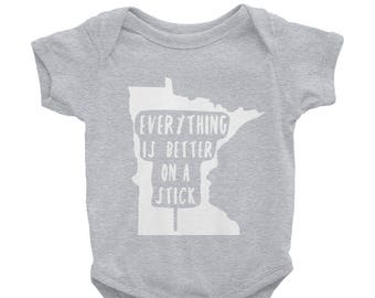 Minnesota State Fair - Everything Is Better on a Stick - MN Baby/Infant Bodysuit