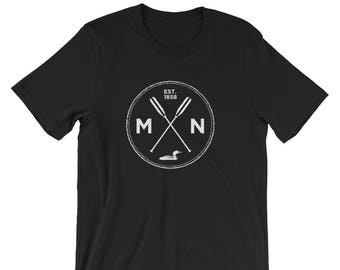 Adventure Minnesota Seal T Shirt - MN, Est 1858, Loon, Oars Short-Sleeve Unisex T-Shirt