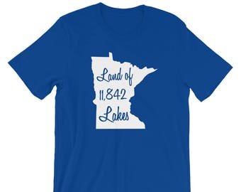 Land of 11,842 Lakes - Minnesota 10,000 Lakes Tee Short-Sleeve Mens/Unisex T-Shirt