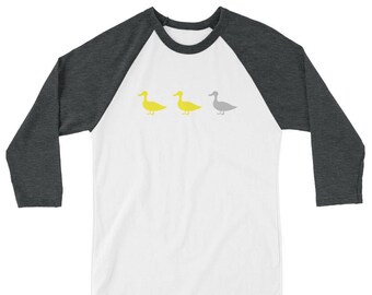 Duck Duck Grey Duck - Funny MN - Gray Duck or Goose Minnesota 3/4 Sleeve Raglan Shirt