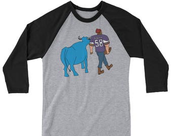 Paul Bunyan/Babe Blue Ox Vikings Fan - Skol Purple Reign Men's/Unisex Raglan Shirt