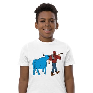 Paul Bunyan/Babe the Blue Ox Native Minnesota Youth Short Sleeve T-Shirt image 1