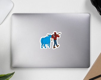 Paul Bunyan & Babe the Blue Ox Vinyl Sticker | Minnesota Bumper Sticker