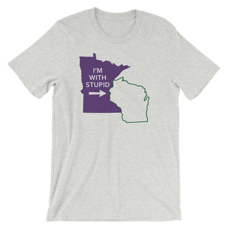 Minnesota Vikings Shirt Football I'm With Stupid Green Bay Packers Wisconsin T-Shirt image 5