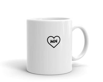 B&W Love Minnesota - Heart MN Tea and Coffee Mug