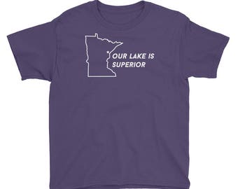 Duluth Our Lake is Superior Funny MN Gift Tee Kids/Youth Short Sleeve T-Shirt