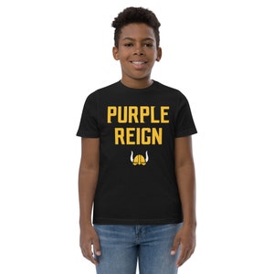 Purple Reign Minnesota Vikings Football Fan Minneapolis Miracle Skol Kids/Youth Short Sleeve T-Shirt Black