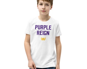 Purple Reign Minnesota Vikings Football Fan Skol Youth Short Sleeve T-Shirt