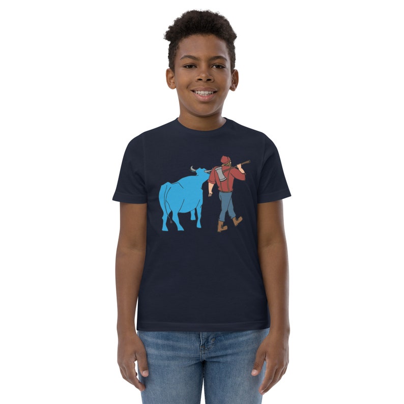 Paul Bunyan/Babe the Blue Ox Native Minnesota Youth Short Sleeve T-Shirt image 3