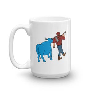 Paul Bunyan/Babe the Blue Ox Native Minnesota Coffee Mug image 4