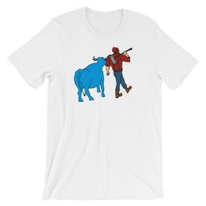 Paul Bunyan/Babe the Blue Ox Native Minnesota Men's/Unisex Short-Sleeve Unisex T-Shirt image 4