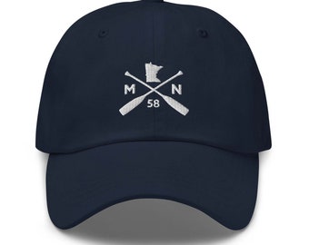 Minnesota Outdoors Dad Hat | Outdoors Camping MN | BWCA Canoeing Minnesota Dad Hat