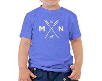 Adventure Minnesota T Shirt - MN, Est 1858, Loon, Oars Kids Short Sleeve T-Shirt