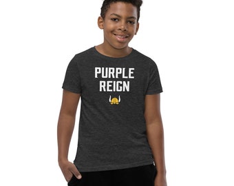 Purple Reign Minnesota Vikings Football Fan Skol Youth Short Sleeve T-Shirt