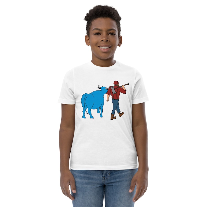 Paul Bunyan/Babe the Blue Ox Native Minnesota Youth Short Sleeve T-Shirt image 1