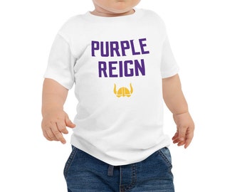 Purple Reign Minnesota Vikings Football Fan Skol Toddler Baby Short Sleeve Tee