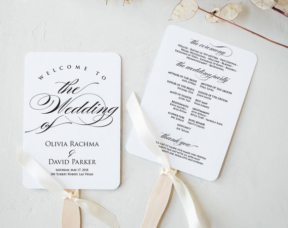 Wedding Program Template Wedding Program Printable Rustic Etsy