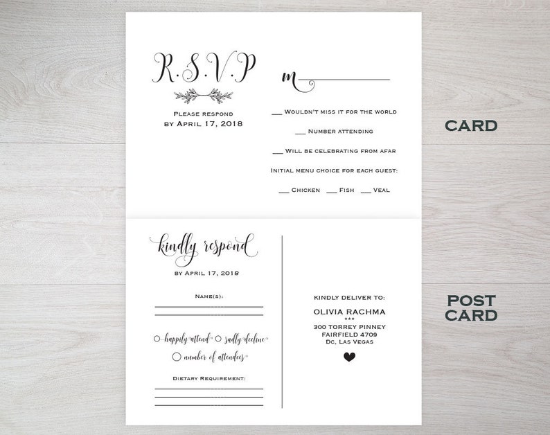 RSVP Template rsvp online wedding rsvp postcards Wedding rsvp cards RSVP Postcard RSVP postcards templates ecc kraft rsvp card