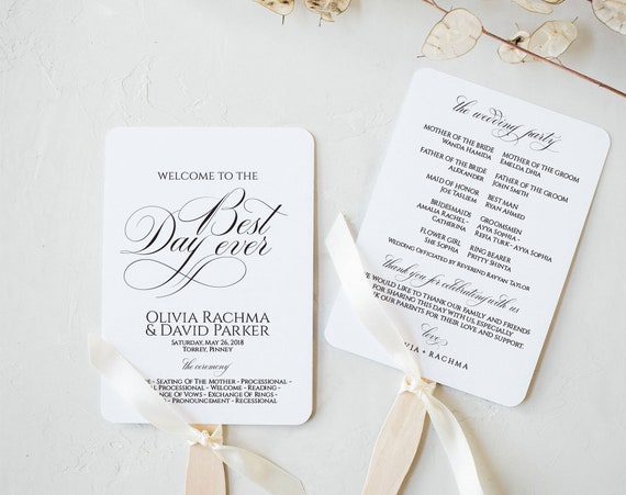 Wedding Program Template Wedding Program Printable Rustic Etsy