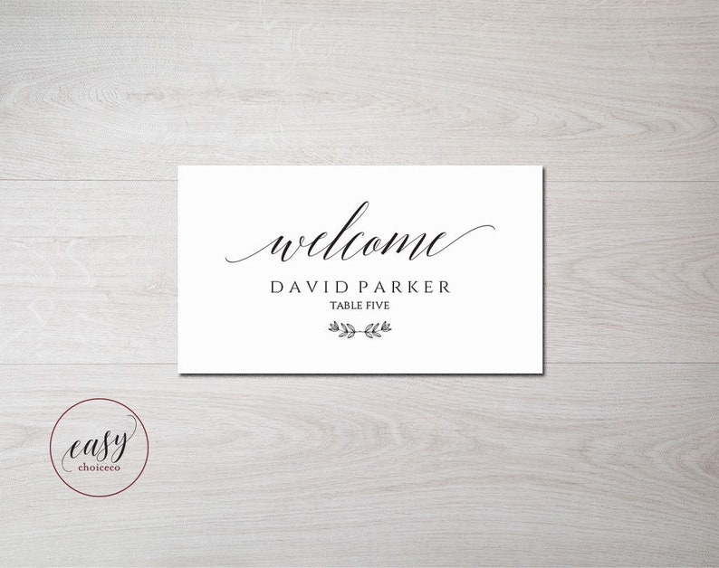 Wedding Place Cards Template Wedding Seating Card Rustic Elegance Instant Download ecc Escort Card Editable PDF Template