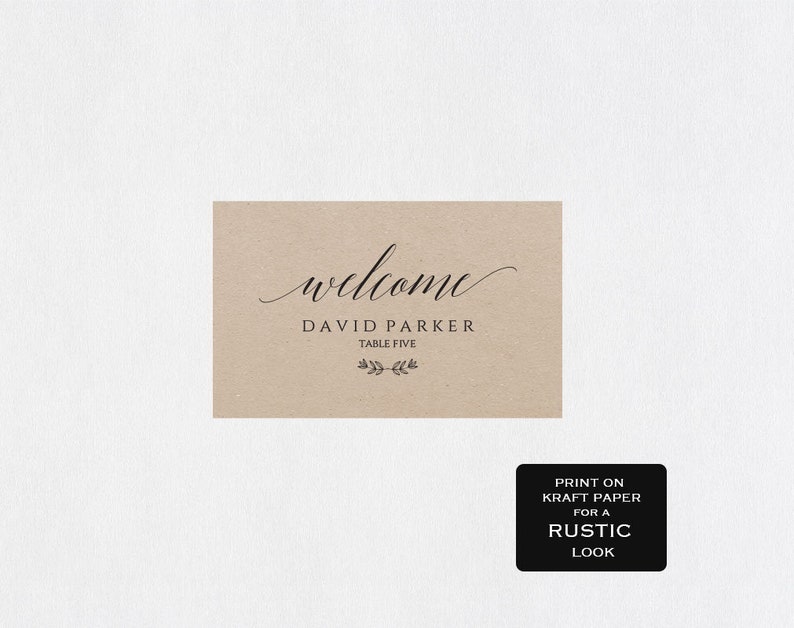 Wedding Place Cards Template Wedding Seating Card Rustic Elegance Instant Download ecc Escort Card Editable PDF Template