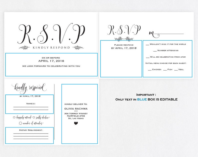 RSVP Template rsvp online wedding rsvp postcards Wedding rsvp cards RSVP Postcard RSVP postcards templates ecc kraft rsvp card