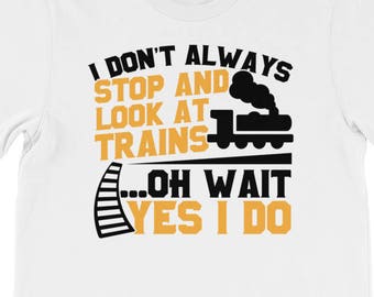 Train Stop and Stare Wear, Train Shirt for Boys Stop and Look and Trains Tee Short-Sleeve Unisex T-Shirt