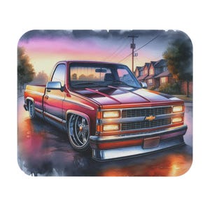 Vintage Lowered Chevy Truck Mouse Pad, Custom Mousemat for Truck Lovers, Artful Gaming Desk Accessory, Perfect Gift for Fathers Day