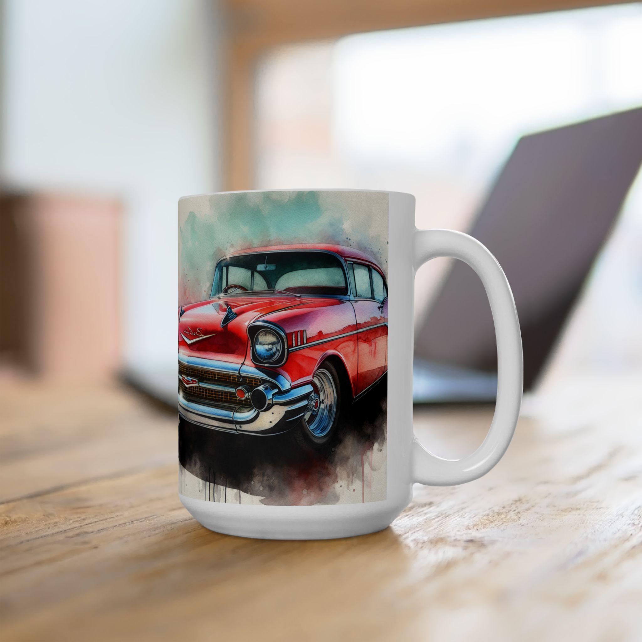 1957 Chevy Bel Air Ceramic Mug, Retro Car Lover Gift