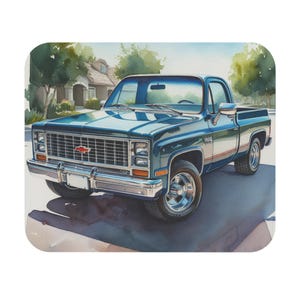 Vintage Chevrolet Truck Mouse Pad, Rustic Home Office Decor, Gift for Car Lovers, Retro Mousepad, Hand-painted Art Mousemat