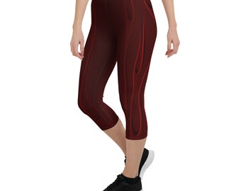 Flammes fantômes, flammes, flammes rouges, flammes fantômes rouges, leggings flammes rouges, pantalons de yoga Fire Design, imprimé feu, leggings capri