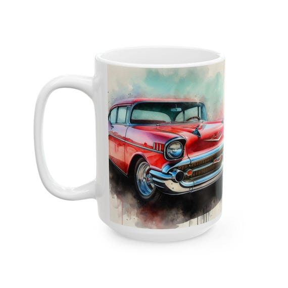 1957 Chevy Bel Air Ceramic Mug, Retro Car Lover Gift