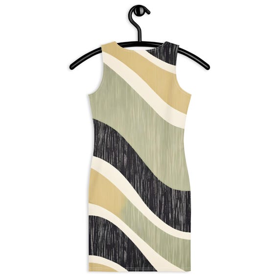 Vintage Wave Pattern Bodycon Dress: Retro A-line Style - Etsy Israel