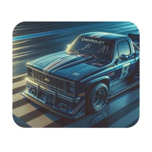 Chevy Race Truck Mouse Pad, Racing Car Gaming Mousepad, Rectangle Office Desk Accessories, Retro Vintage Auto Decor, Gift for Car