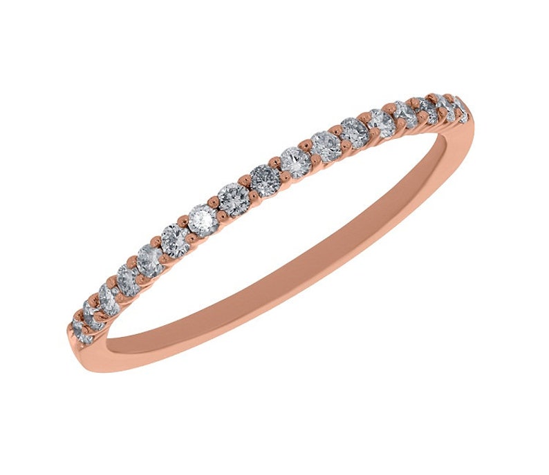 Goldenstar 0.20ct Natural Diamond Half Eternity Ring Gold Plated Sterling Silver Band