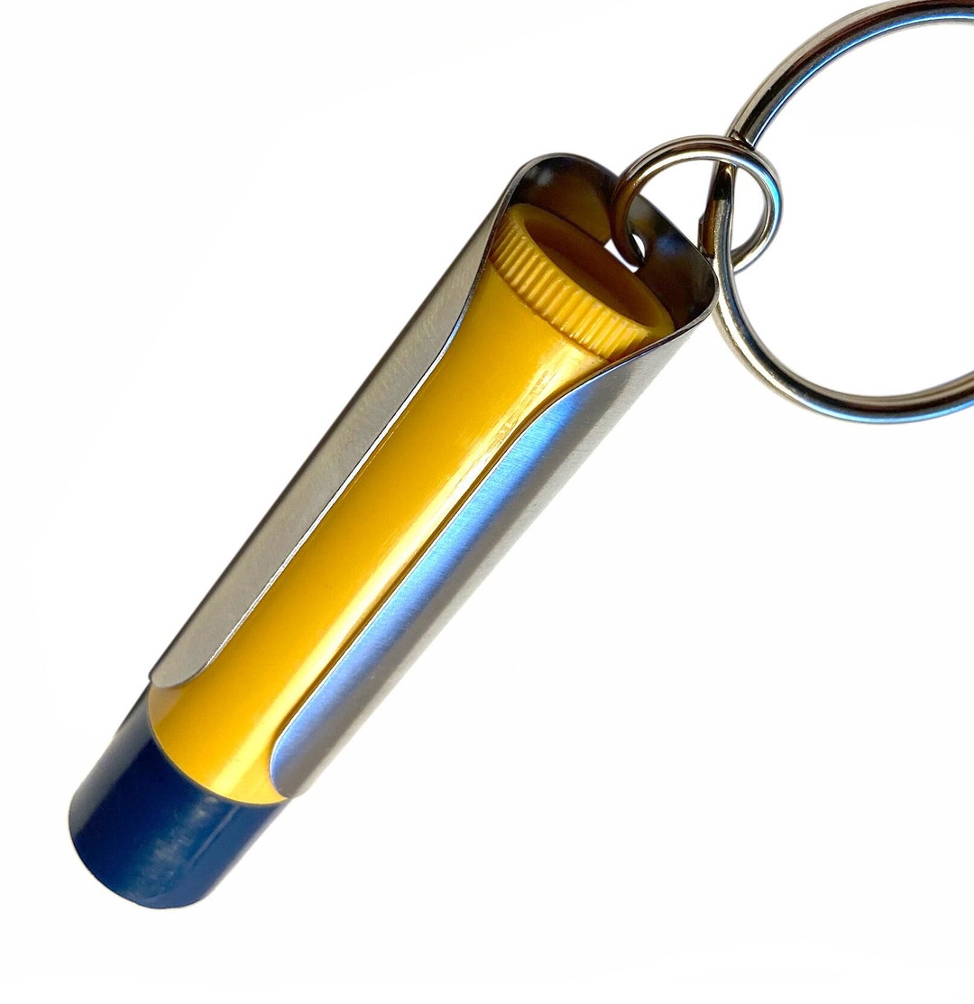 Chapstick Keychain Keyring Holder for Lip Balm Stainless Steel Etsy
