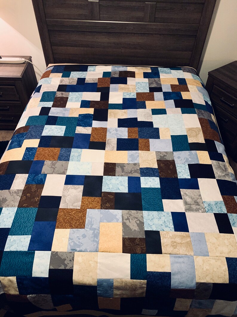 Neutral Quilt Patchwork Quilt Handmade Quilt Made to Etsy