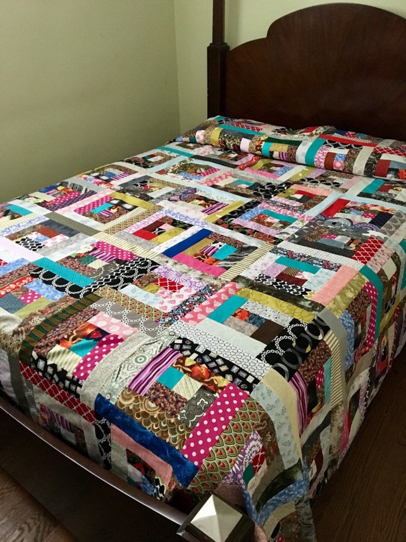Handmade Log Cabin Quilt Made To Order S King Image 0